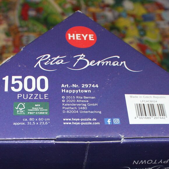 FREE*❤️3 missing pieces OMG!! Heye 1500pcs puzzle HAPPY TOWN Rita Berman 2020 - Picture 5 of 5